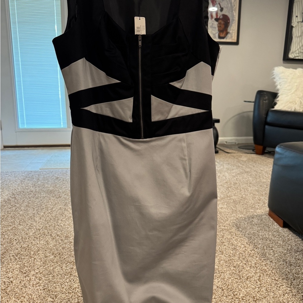 Worthington Black and Gray Midi Dress New with Tag
